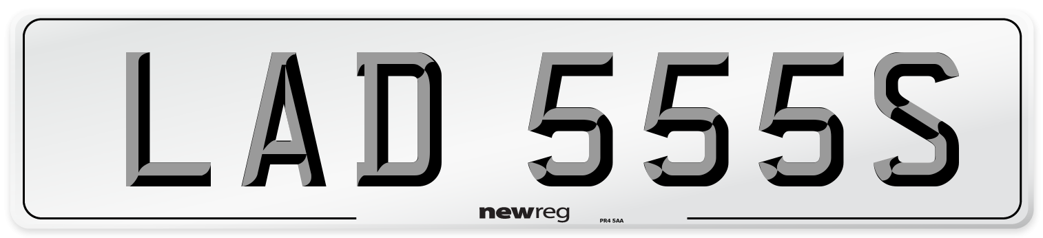 LAD 555S Number Plate from New Reg